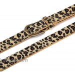 Womens Leopard Print Leather Belt for Jeans Pants Ladies Casual Waist Belt for Dresses at Women’s Clothing store