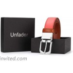 Women's Reversible Leather Belts for Jeans Pants with Rotated Buckle at Women’s Clothing store