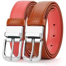 Women's Reversible Leather Belts for Jeans Pants with Rotated Buckle at  Women’s Clothing store