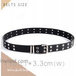Yalice Double Grommet Leather Belts for Women Star Studded Belt for Jeans Pants Punk Waist Belt for Men Black at Women’s Clothing store