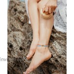 12 Pieces Beaded Anklets for Women Boho Handmade Beach Anklet Colorful Beads Ankle Bracelets Set