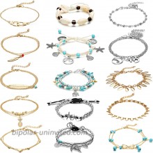 15 Pieces Ankle Chains Bracelets Adjustable Beach Anklet Foot Jewelry Set Anklets for Women Girls Barefoot Multicolor 4