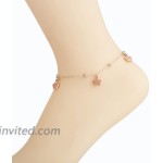 18K Gold Plated Rose gold Crown Charm With small balls Women adjustable anklet Bracelet Lobster clasp
