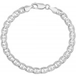 925 Sterling Silver 4.5mm Mariner Chain Link Anklet - Available in Silver or Yellow Silver 9