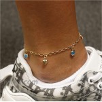 925 Sterling Silver Charm Anklet For Women Girls Teens- 10 Inch Silver and Gold Anklet Charm Ankle Bracelets Heart Charm Accessories For Women Jewelry Dainty Foot Jewelry