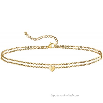 Ankle Bracelets for Women Teens Girls with Heart Letter 18K Gold Plated Initial Anklet Bracelet Summer Cute Dainty Foot Chain Jewelry One Size Fit AllHLAB40-Q