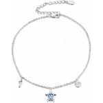 Beach Starfish Turtle Ankle Bracelets for Women 925 Sterling Silver Charm Adjustable Anklets 9+2''