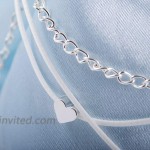 Bestyuan Ankle Chain Simple Silver Heart Anklet Bracelet White String Gift for Her Beach Anklet Bracelet for women Boho Anklet Ladies Anklet Girls Anklet Anklet Set Silver chain anklet Wedding Hearts Ankle Chain