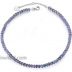BlingGem Crystal Beads Anklet for Women 925 Sterling Silver Multicolor Gemstone Beads Ankle Bracelet Stylish Jewelry Gift for Girls Daughter