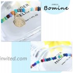 Bomine Boho Shell Ankle Bracelet Rainbow Colorful Beaded Anklets Beach Foot Chain Jewelry for Women and Girls