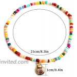 Bomine Boho Shell Ankle Bracelet Rainbow Colorful Beaded Anklets Beach Foot Chain Jewelry for Women and Girls