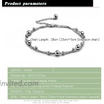 Charm Fashion 925 Sterling Silver Double box chain Anklet Bracelet Simple Adjustable Cute Bell Mickey Bracelet Gift for Women & Girl-Barefoot Beach Jewelry Ball style
