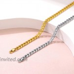 Cuban Link Anklets for Women Stainless Steel Ankle Chains Beach Foot Jewelry 8.5''-10.5'' Adjustable Girls' Ankle Bracelets for Her Daughter