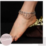 Easedaily Boho Anklet Silver Flower Ankle Bracelets Beads Foot Chain Summer Beach Jewelry for Women and Girls