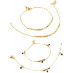 Efulgenz Indian Bell Charms Tassel Chain Anklet Set Bracelet Payal Foot Jewelry COMBO