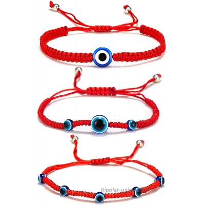 Evil Eye Lucky Bracelets Anklet Red String Amulet Adjustable Bracelets for Family Couple Best friend Good Luck String Bracelets for Women Men three red