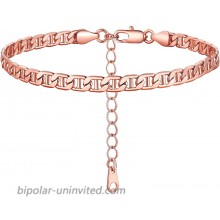 FOCALOOK Ankle Bracelets for Women Men Rose Gold Plated Mariner Link Chain Anklet Bracelet Jewelry for Women Teen Girls