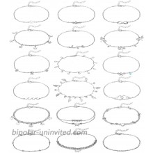 Honsny 18 PCS Anklets Gold Silver Beach Ankle Bracelets for Women Layered Adjustable Anklets Set Boho Summer Foot Chain Jewelry