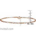 Hoops & Loops Rose Gold Flashed Sterling Silver Figaro Chain Anklet