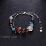 HUNO Summer Galaxy Solar System Universe Eight Planets Guardian Star Beads Foot Chain Barefoot Anklets Ankle Bracelet Jewelry-Silver Beads