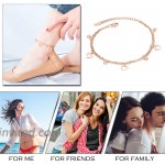 Jakob Miller Stainless Steel Double Layered Hollow Heart Ankle Bracelet for Women Adjustable Beach Ankle Foot Chain Bracelet Jewelry Gift