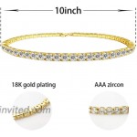 JA.S.JR 14K Gold Plated Cubic Zirconia Anklet Bracelet for Women Beach Foot Jewelry 10