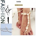 Jeairts Boho Sea Shell Barefoot Sandals Pearls Anklets Beach Foot Jewelry for Women and GirlsPack of 1