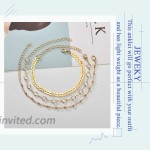 Jeweky Boho Crystal Ankle Bracelets Layered Foot Jewelry Anklets Gold Beach Ankle Chain Accessory for Women and Girls