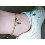 K Initial Anklet for Women Cuban Ankle Bracelet with Letter K Gold Alphabet Initial Anklet for Girls K