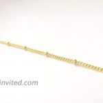 kelistom 14K Gold Plated Satellite Chain Anklet for Women and Teen Girls Thin Beaded Gold Ankle Bracelet for Women 9 10 11 inches 10
