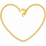 Lifetime Jewelry 2.7mm Open Weave Link Anklet for Women & Girls 24k Real Gold Plated 11