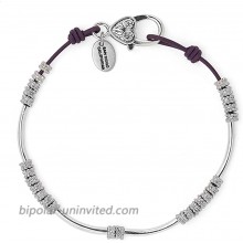 Lizzy James Kiko Silver Anklet in Natural Purple Leather 10 INCH