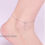 Nieboa 925 Sterling Silver Butterfly Ankle Bracelets for Women Cute and Charm Anklet Jewelry with Adjustable Chain Length Gift for Teen Girls Women