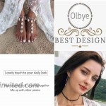 Olbye Silver Toe Ring Anklet Bracelet Cowrie Shell Barefoot Sandals Personalize Ankle Bracelet Foot Chain Jewelry for Women and Girls Beach Wedding 2Pcs