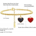 QJLE Ankle Bracelet for Women Double Layered Rhinestone Heart Gold Anklet Ankle Bracelets for women Beach Jewelry Anklets for Teen Girls Gifts