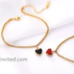 QJLE Ankle Bracelet for Women Double Layered Rhinestone Heart Gold Anklet Ankle Bracelets for women Beach Jewelry Anklets for Teen Girls Gifts