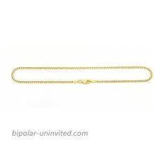 Real 10k Yellow Gold Hollow C-Link Men and Women Bracelet Anklet 2.0 mm 8