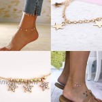 SHIWE 18PCS Ankle Bracelets for Women Gold Silver Anklets Layered Adjustable Ankle Chains Beach Foot Jewelry Chains Anklet Sets