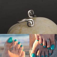 Simsly Boho Toe Rings Finger Ring Silver Foot Chain Jewelry for Women and Girls