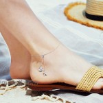 Starfish Beach Anklet Sterling Silver Starfish & Shell Ankle Bracelet Foot Chain for Women Starfish & Shell Anklet