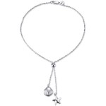 Starfish Beach Anklet Sterling Silver Starfish & Shell Ankle Bracelet Foot Chain for Women Starfish & Shell Anklet
