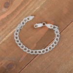 Sterling Silver 7MM & 8MM Double Link Charm Bracelet Anklet Light Weight Nickel Free 7MM- 8 Inch