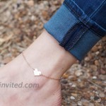 Tiny Heart Charms Anklets for Women 14K Gold Plated Cute Ankle Bracelet Beach Dainty Anklet in Summer