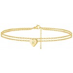 TinyName Heart Initial Ankle Bracelets for Women 18K Gold Plated Layered Initial Anklets for Women Summer Beach Jewelry Gifts