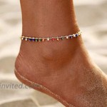 Yikisdy Boho Bead Ankle Bracelet Gold Anklet Multicolor Beaded Foot Chain Summer Beach Foot Bracelet for Women and Girls