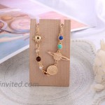 YOOE Eight Planets Universe Bracelet Anklet. Adjustable Gold Plate Chain Galaxy Space Bracelet Solar System Space Women Girls Jewelry anklet