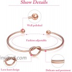 10 Pieces Bridesmaid Bracelet Knot Cuff Bangle with I Can't Tie The Knot Without You Bridesmaid Cards Rose Gold