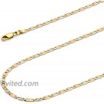 14k REAL Tri Color Gold Solid 2.5mm Star Diamond Cut Chain Bracelet with Lobster Claw Clasp - 7