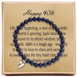 40th Birthday Gifts for Women Turning 40 – Bead Bracelet with Message Card & Gift Box - Fortieth