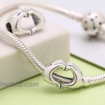 925 Sterling Silver Love Heart in Your Hands Charm for Charms Bracelets Xmas Gifts Idea